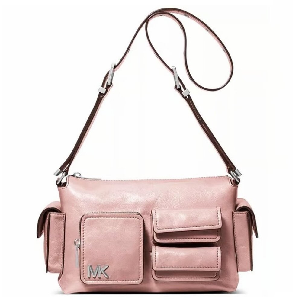 Michael Kors Pink Leather Multi-Pocket Shoulder Bag